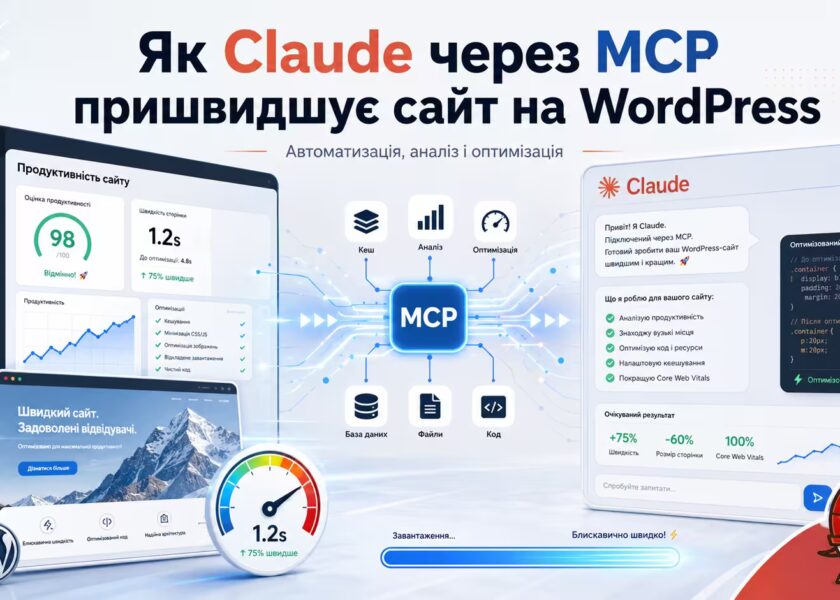 Як Claude через MCP заходить у вашу WordPress-адмінку й сам шукає, чому сайт повільний (LiteSpeed Cache)